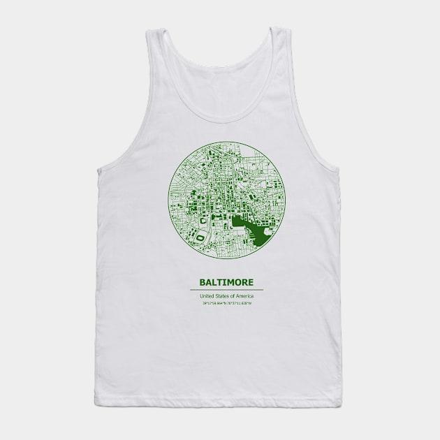 Baltimore city map coordinates Tank Top by SerenityByAlex